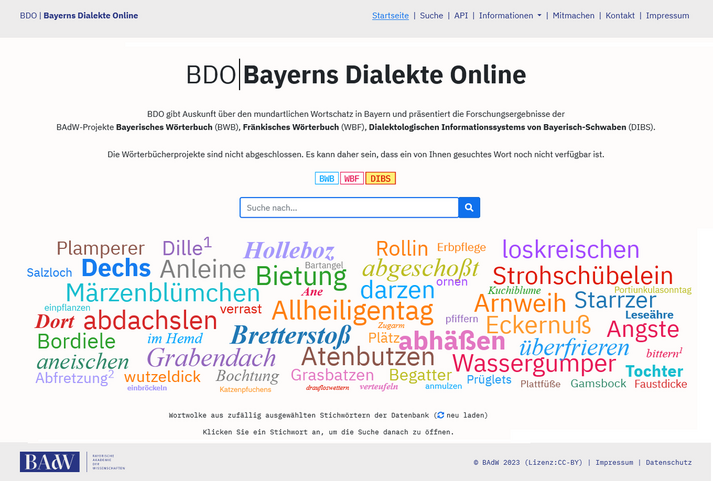 Startseite von Bayerns Dialekte Online